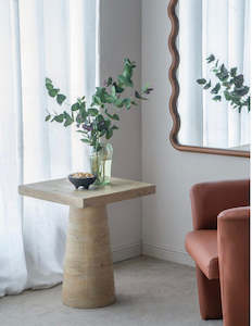 Cement Square Side Table Natural