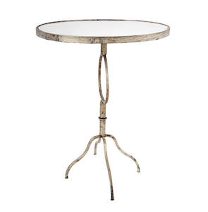 Side End Tables: Gold Oval Side Table