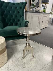 Aluminium Silver Side Table Small