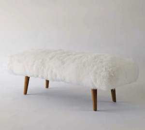 Benches Ottomans: FUR BED Bench WINTER WHITE