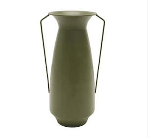 Vases Jugs Jars: Delta Metal Vase Olive 19x45CM