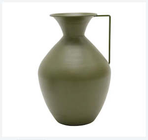 Vases Jugs Jars: Delta Metal Vase Olive 16x37CM