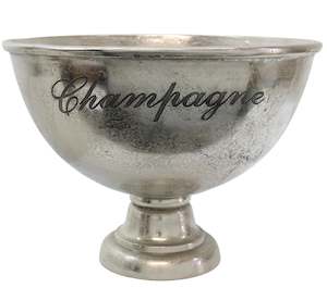 Ice Bucket Cake Stand Bowl: Aluminium XXL Champagne Bowl Silver 47x47x44H