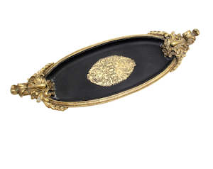 Trays Boxes: TRAY-EPOQUE-BLACK n GOLD(38)Cm