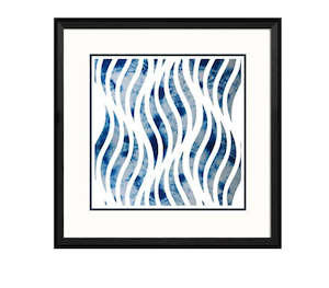 FRAMED ART GEOMETRIC DESIGN IN BLUE I