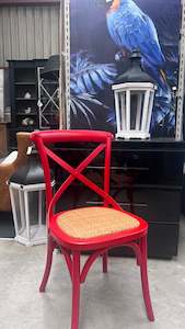 Clearance: Clearance ! Oak Classic East Hampton cross back chair--Red Color