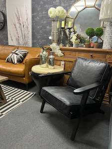 Clearance: Leather  Relax Chair- black