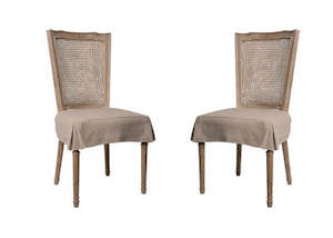 Clearance: Clearance! TWO French Country Dining Chairs + Slip Cover
