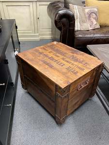 Living 1: Log Box With Lid/ Trunk Side Table