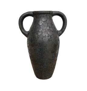Earthenware Urn Vessel - Aged Black
