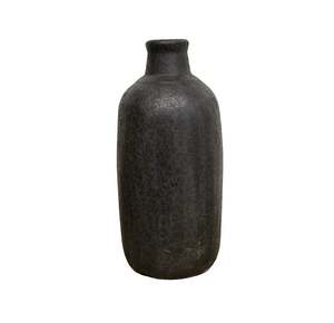 Earthenware Bottle Vessel - Aged Black
