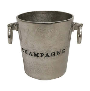 Aluminium Round Champagne Bucket Raw Silver