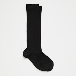 Accessories: MENS Merino Wool Plain Knee High Socks | Man BLACK