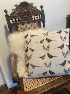 Homewares: English Tapestry Pheasant and Quail Cushion