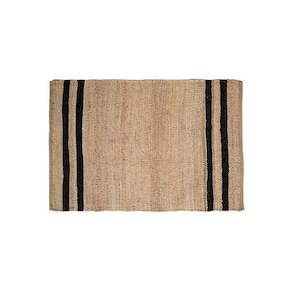 Homewares: DOORMAT NATURAL SISAL WITH BLK STRIPES 100% JUTE 60X90