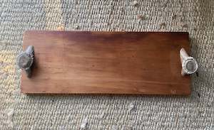 SERVING BOARD- Native Kauri Timber and NZ Deer Antler