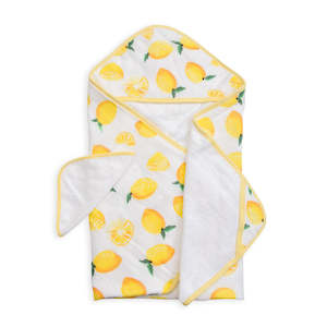 Childrens: Hooded Towel + Wash Cloth - Lemon