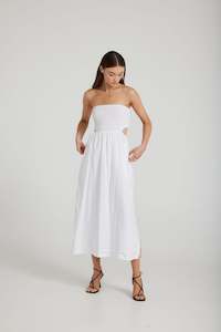 Apparel: Maisy Midi Dress- WHITE