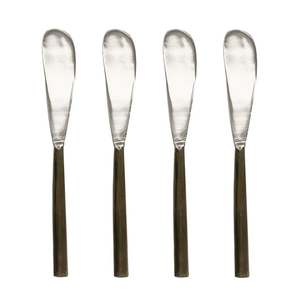 BURNISHED BLACK AND STAINLESS STEEL SPREADERS (4PC PER SET)