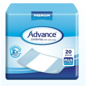 Continence Support: Advance Underlay Plus with side Tucks 80x170cm