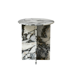 IRIS | Side Table | Natural Marble | Ocean Storm