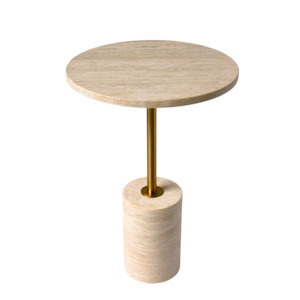 Side Table: LORRI | Side Table | Natural Travertine | Beige
