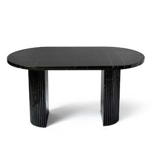 Dining Table: ROSA 4-Seater small Dining Table – Black Marquina Natural Marble