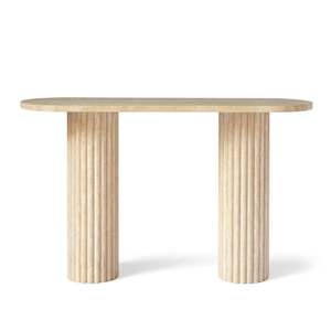 Premium Hall Tables In Nz A Perfect Hallway Console Table: Aria Travertine Beige Hallway Console Table – Premium Marble Design
