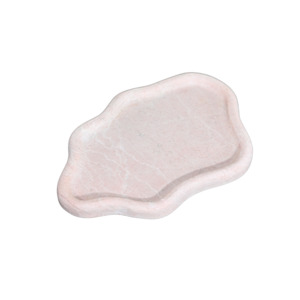 Accessories: Organic-shaped Marble Tray | Cream Rose