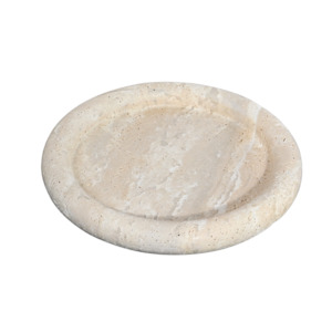 Round Travertine Tray | Beige