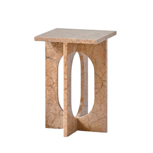 Side Table: LILA | Side Table | Natural Marble | Cream Rose