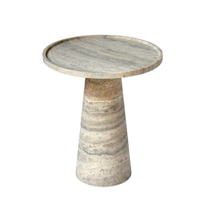 HALO | Side Table | Natural Travertine | Grey