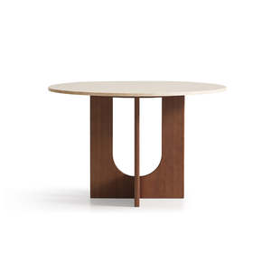 EDEN Round Dining Table | Natural Marble | Beige
