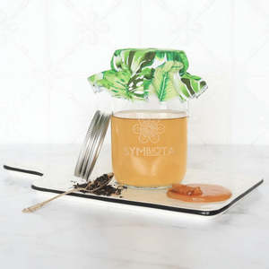 Symbiota Kombucha Kit - Complete kit, Organic SCOBY, utensils + ingredients