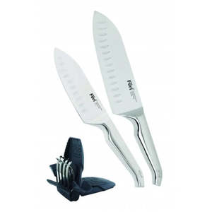 Furi Pro East West Santoku Knife & Diamond Fingers Sharpener - 3 Piece Set