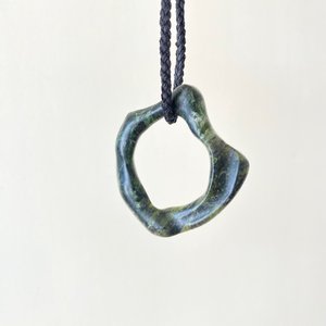 whelk shell ring necklace serpentinite - AMIE REDPATH Artist