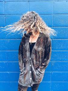 Botanical Clothing: Dark Gum cardigan - Merino L/XL