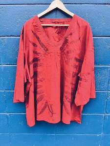 Plant Dyed Larger Sizes: Red Gum top ~ Cotton 4XL