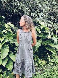 Plant Dyed Larger Sizes: Botanical Grey dress ~ Cotton ~ S/M