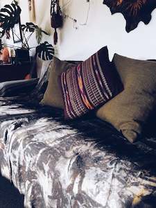 Dark & Earthy Plant Dyed 100% Wool Blanket ~ Single