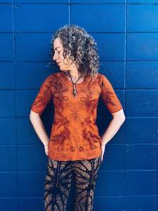 Plant Dyed Merino Wool: Wild Orange Tee ~ Merino ~ S/M