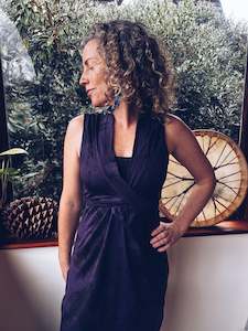 Plant Dyed Merino Wool: Wild Purple Wrap Dress ~ Merino ~ XS/S ***