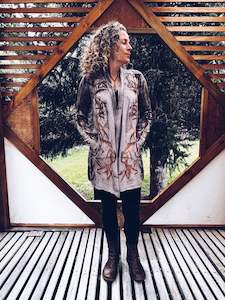 Plant Dyed Merino Wool: Long Cardigan ~ Merino ~ freesize