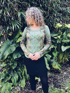 Plant Dyed Merino Wool: Wild Green longsleeve ~ Merino ~ S/M ~ NEW