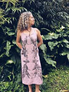 Pink Strappy Dress ~ Linen ~ XS/S