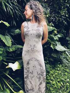 Linen Cotton: Wild Knit Maxi Dress ~ Cotton ~ S/M ~ NEW