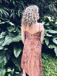Brown Summer Dress ~ Linen ~ S/M