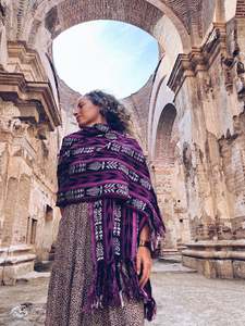 Purple Scarf ~ Guatemala ~ Hand woven cotton