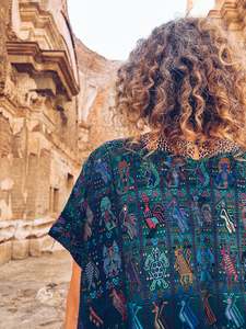 Thread Journeys: Intricate Turquoise Hupile ~ Santa Catarina Palopó ~ Hand woven