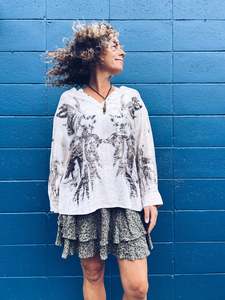 Linen Cotton: Soft Buttery Shirt ~ Linen ~ L or oversize